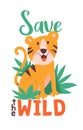 Save the wild poster with tiger